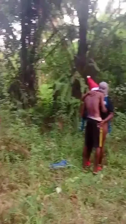 Two Big Black Ass Friends Caught Fucking in the Bush