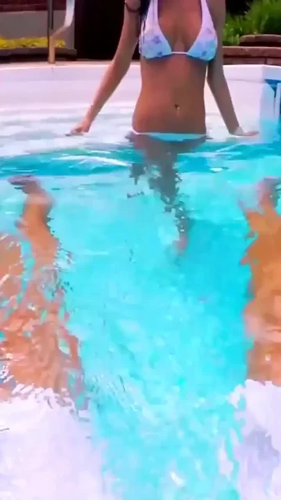 Pool Boy Gets Stiff and Is Fucked by the Sweet Teen at the Edge of the Pool