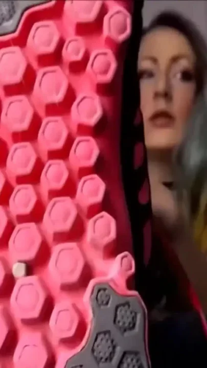 Shoe worship with her new sneakers