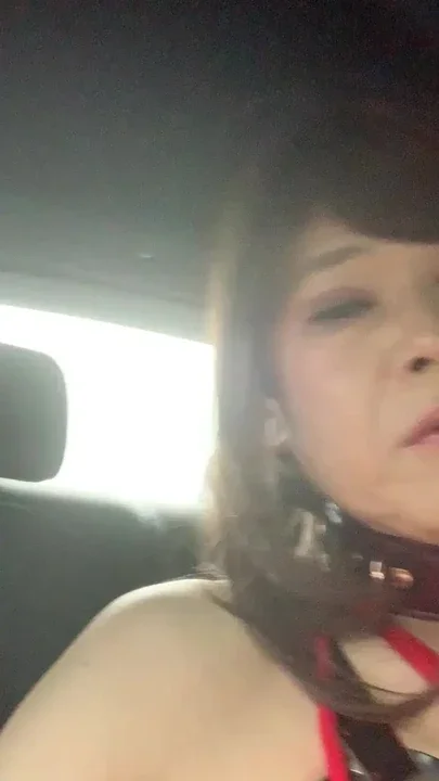 restrained in a car self-bondage