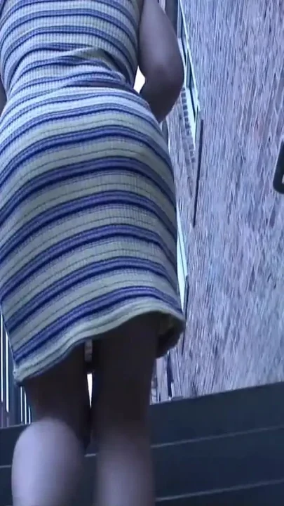 Shy waitress gets naked at a construction site
