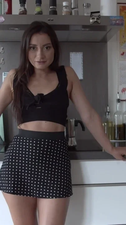 Amateur JOI series Italian MILF Valentina Bianco in kitchen
