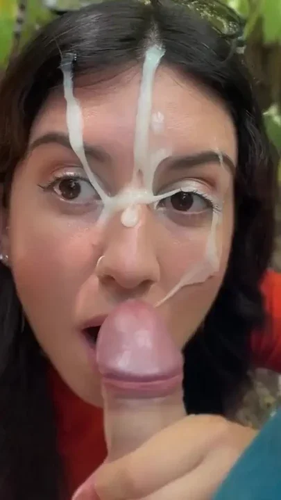 Public Blowjob in the Bushes with Stranger and Crazy Cumwalk Covered in Cum Clip 2