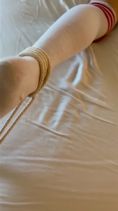 Tied Slave Gets Touched and Struggles