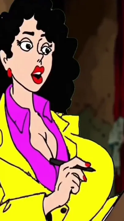 Married Busty Brunette Can't Resist the Sight of a Big Black Cock Cartoon