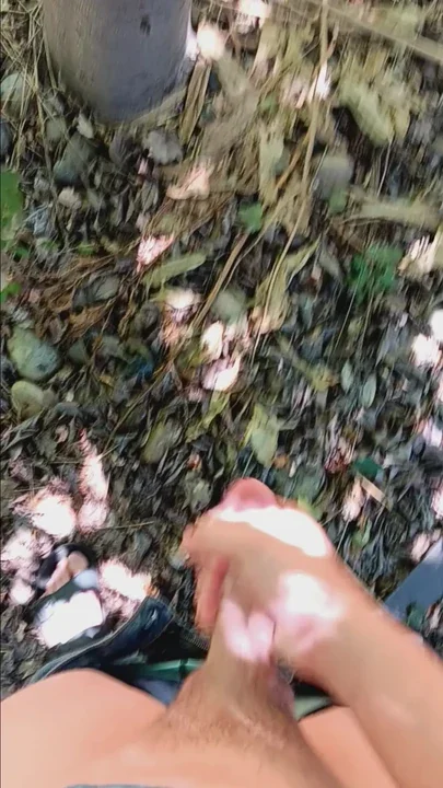 Extreme huge cumshot outdoors
