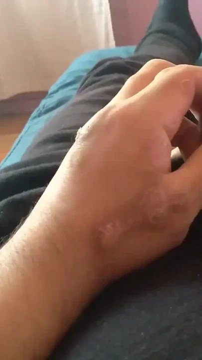 Gay boy shows the foreskin of his enormous cock Clip 1
