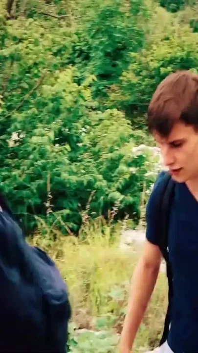 French twinks go on exhibitionist hiking fuck trip