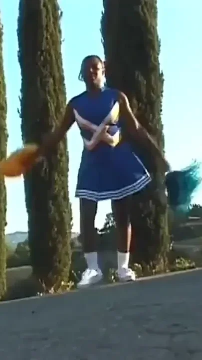 Huge boobs ebony cheerleader fucks with two guys