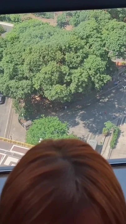 Girl Having Sex in Front of the Window of the Mirante Sampa Sky in Downtown São