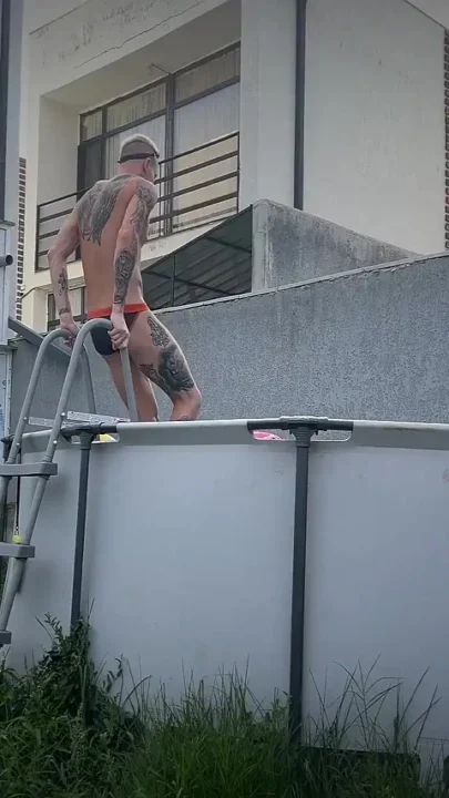 Three Guys Fucked a Sexy Girlfriend After a Pool Party - She Loves It When Cum