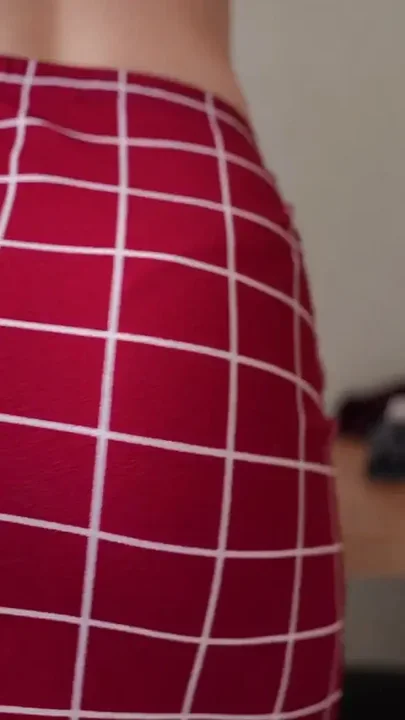 Tight Red Skirt Teasing Perfect Ass Student