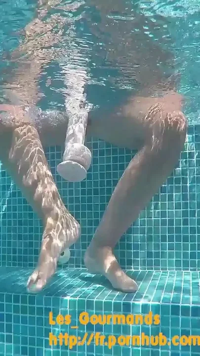 Sex in the Pool in Greece with a Rambone Dildo and a Big Underwater Cumshot