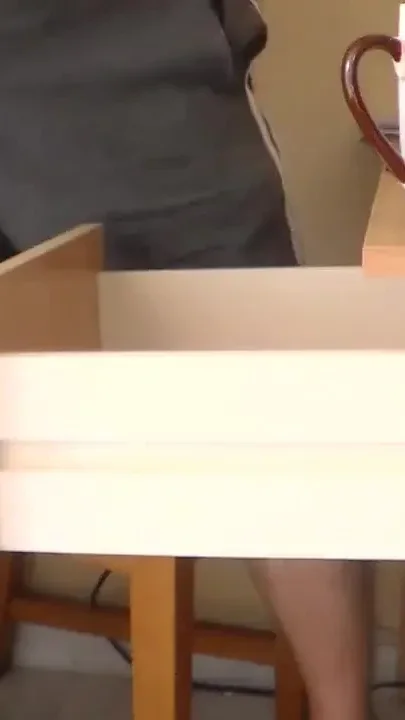 John is peeing all into the deskdrawer