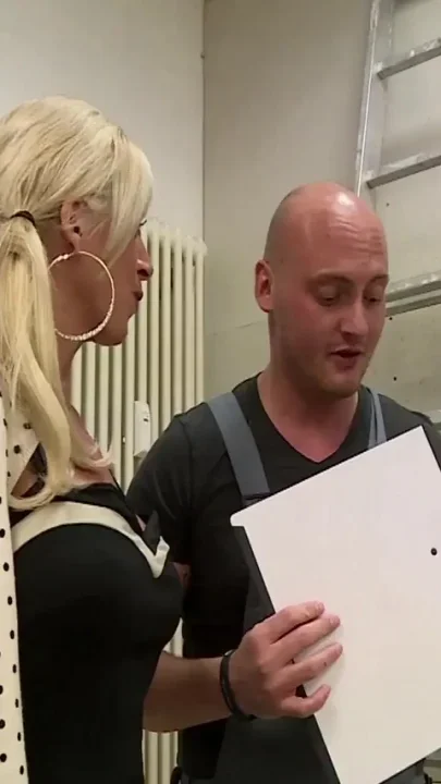 Busty blonde MILF milked on her big boobs