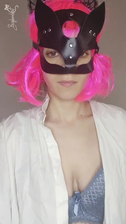 My big tits are so sensitive especially with my kitten mask on