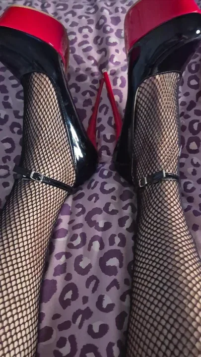 Cute Sissy Dressed up in high heels Pink Chastity and pink Nails to match