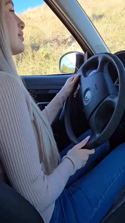 Blowjob in Car From Girlfriend Who Loves to Cum on Her Tits