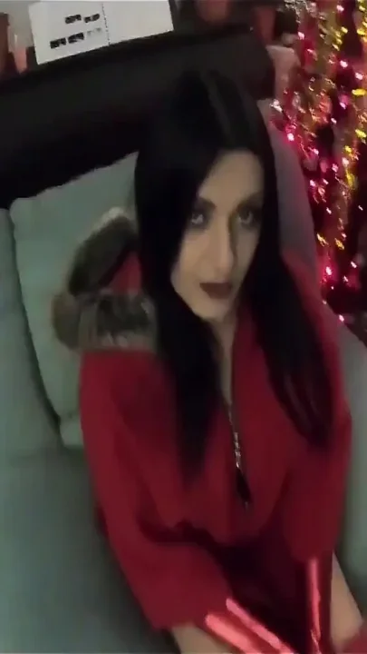 Santa's Horny Slut MILF Blowjob Doggystyle & Cum on Gloves & Red Coat