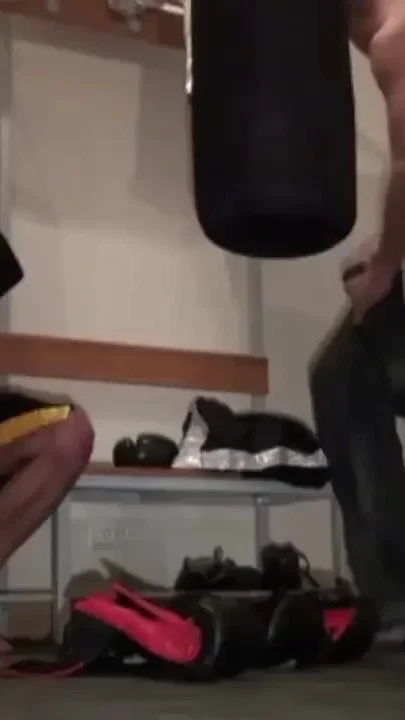 Straight boy fuck gay in the locker room at box section