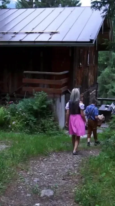 Cum Eating Blondie From France Sucking and Riding Cock at Cabin