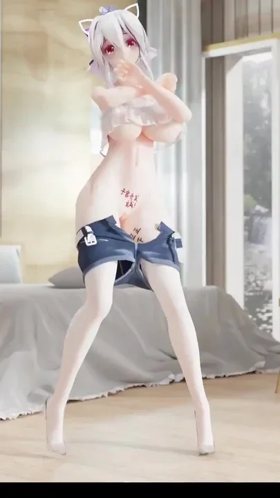 MMD house dance weak sound Luo Tianyi explosive breasts obscene patterns black silk Clip 1