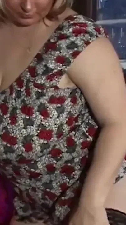 Monster boob mature plays with a big dildo