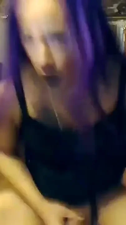 Purple Haired Tgirl Bust a Nut for Newyears
