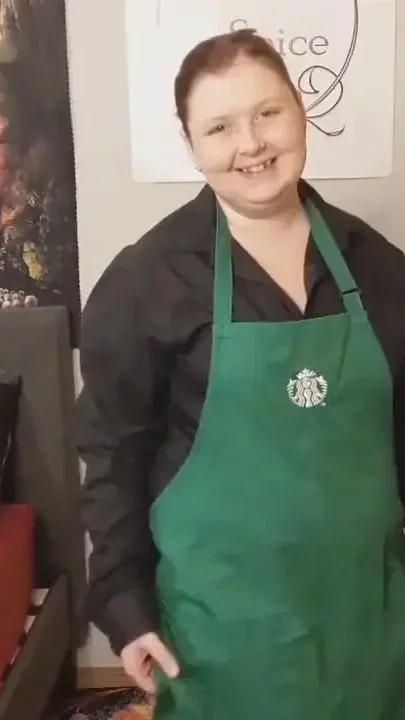 Starbucks apron striptease