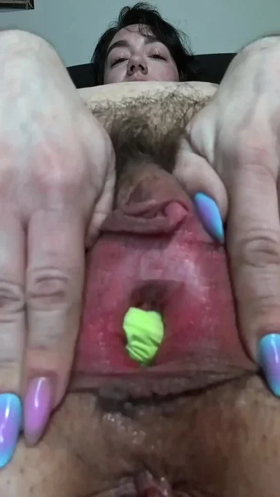 Stuffing Bright Green Panties Inside My Hairy Fat Pussy Cumming Hard & Tasting