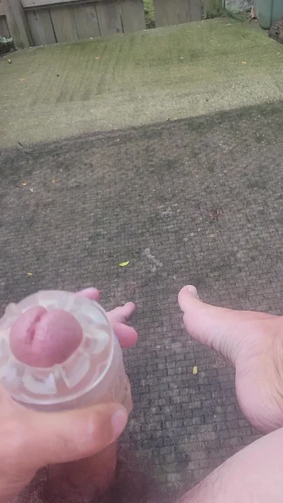 Cumming Outside with Dick Toy