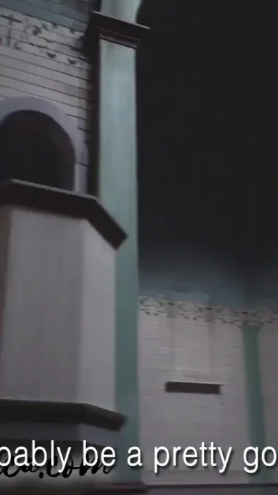 Happy halloween Veronica and her pet defile a creepy old abandoned church