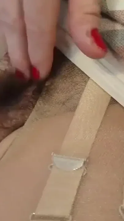 Hairy muff and anal masturbation