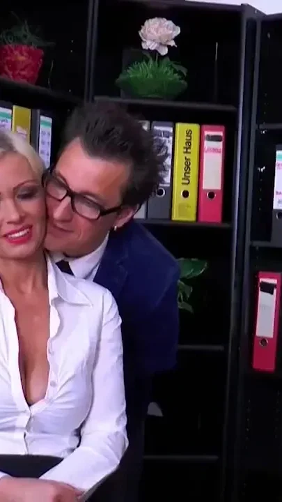 Busty sexy secretary pleases her boss