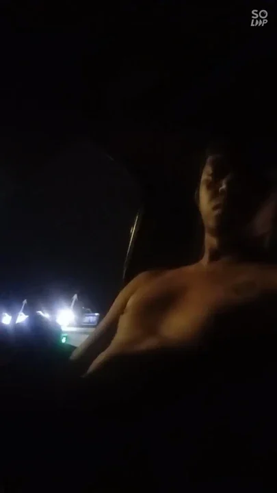Daring and risky wank in the backseat during a text drive Clip 1