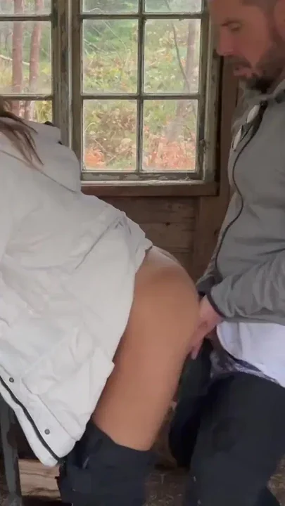 Milf gets fucked hard from behind while beeing outside making firewood Clip 1