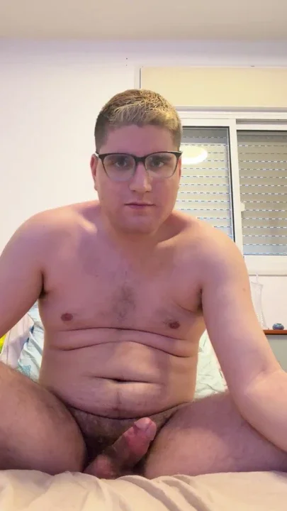 24yo boy naked and masturbating with body lotion in his bed