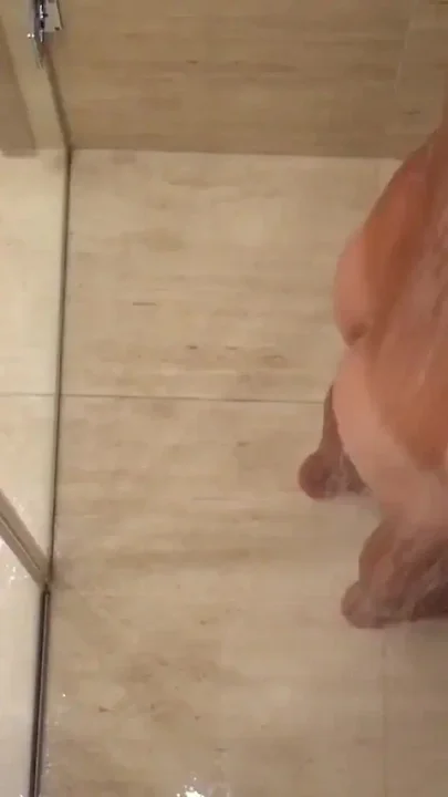 Twink Takes a Shower for His Body and Uncut Cock