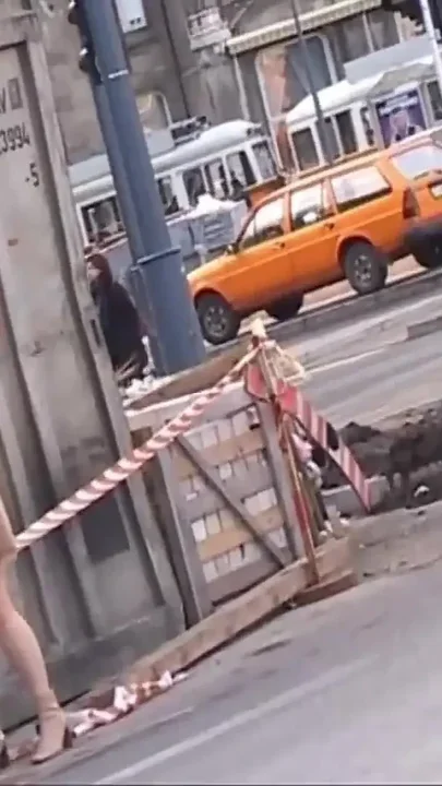 This Beautiful Busty Girl Masturbates on the Street and Gives a Blowjob at Home