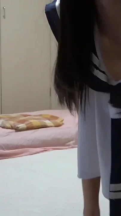 No Bra Apron Type Student Uniform Mini Skirt Thong Panties Socks Beautiful