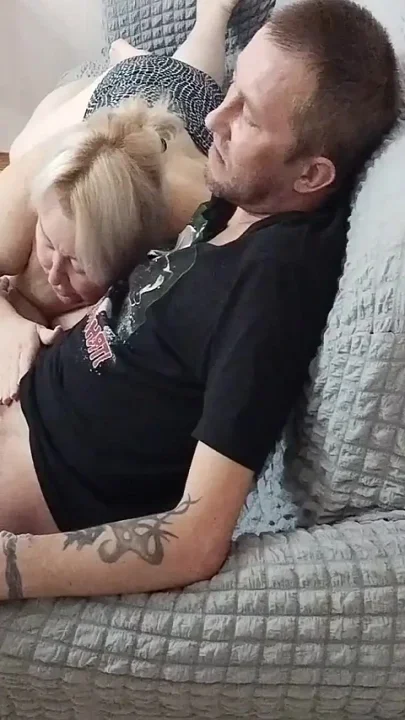 Cum in Mother-in-law's Mouth After Blowjob
