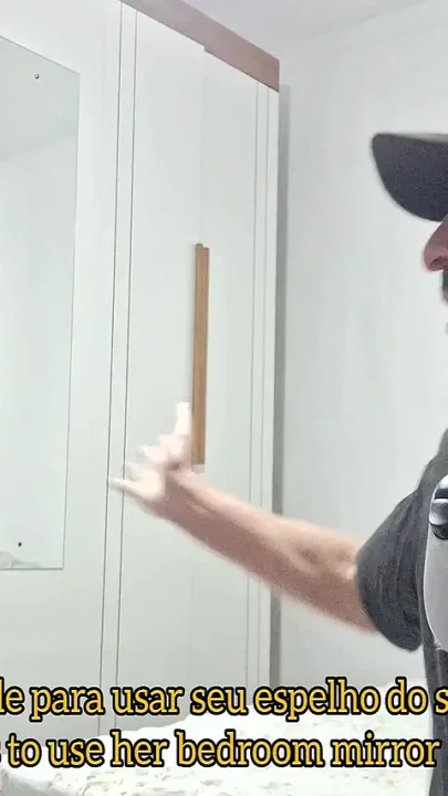 My Stepsister Asks to Use My Mirror in My Bedroom and I Masturbate My Cock Looking at Her