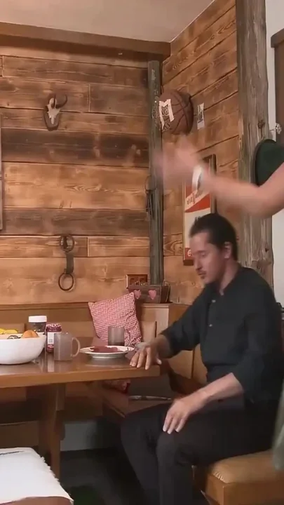 Busty Blonde in Leather Pants Gets Fucked in Alpine Hut