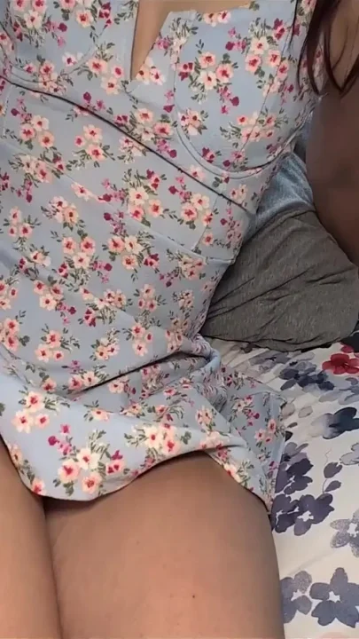 White Girl in Skirt Solo Masturbating