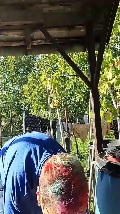 Outdoor Ball Sucking Blowjob with Cum in Mouth in the Garden