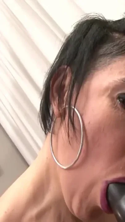 Bitch gags on a huge black cock after a hard fuck