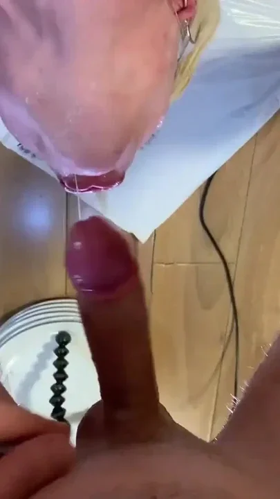 Tiny Blonde Teen Takes a Sloppy Facefuck and POV Facia Clip 1