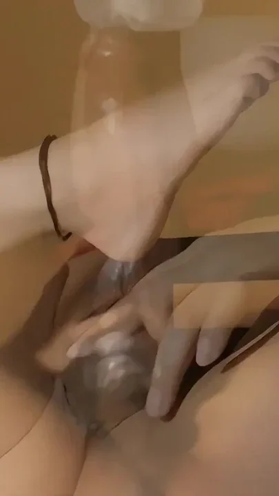 Fucking my brains out from fast stroking my hard cock and multi orgasming