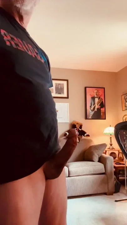 Daddy stroking fun on cam