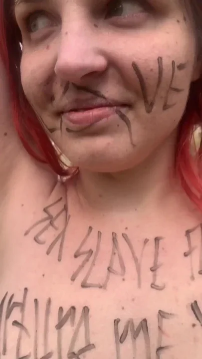 Outdoor Body Writing and Pissing Humiliation